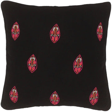 handmade  Pillow Black Pink Hand-Woven SQUARE VELVET EMBR pillow